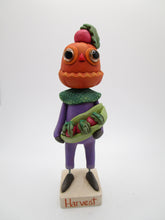 Halloween Harvest Pumpkin man with antique glass eyes - radish theme
