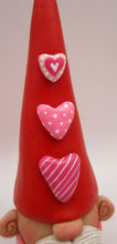 Valentine folk art GNOME with heart button hat