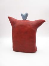 Man with fine crackle light teal heart on head misc love YUANFEN read