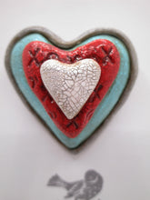 Valentine heart pin with XO pattern ready to wear - misc