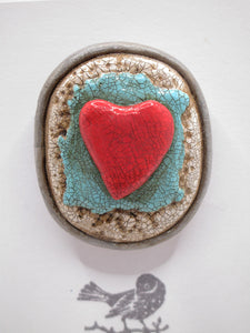 Valentine heart pin ready to wear - misc