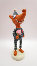 Fox wacky character with striped PJ's and night snack monster style