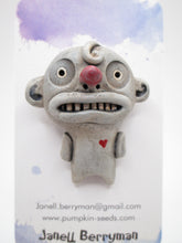 PIN wacky character Imp like with red nose and little heart