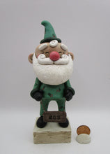 Christmas folk art Santa "JOY" holly suit