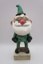 Christmas folk art Santa "JOY" holly suit