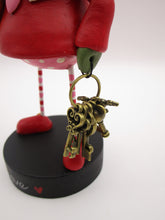 Valentine Zombie "key to my heart" with brass key ring