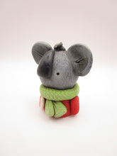 Christmas folk art little koala bear with lollipop