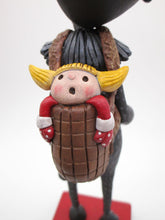 Christmas folk art KRAMPUS with horns and wicked look