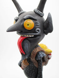 Christmas folk art KRAMPUS with horns and wicked look