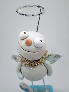 Christmas snowman angel with wings and halo