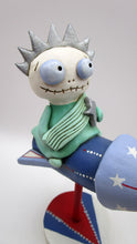 4th of July Liberty SKELLY skeleton on rocket!
