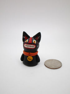 Mini Halloween vintage style black cat with boo tag