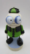 Halloween folk art PLAYFUL skelly skeleton with key charm