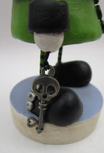 Halloween folk art PLAYFUL skelly skeleton with key charm