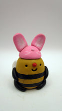 Easter folk art chubby bee wearing bunny hat
