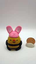 Easter folk art chubby bee wearing bunny hat