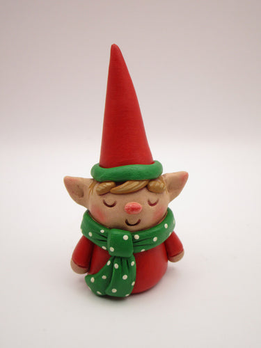 Christmas folk art small adorable elf