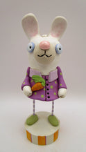 Easter folk art bunny girl with carrot