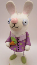 Easter folk art bunny girl with carrot