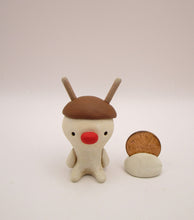 Little Christmas folk art snowman with reindeer hat
