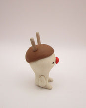 Little Christmas folk art snowman with reindeer hat