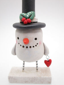 Little Christmas snowman with heart charm