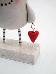 Little Christmas snowman with heart charm