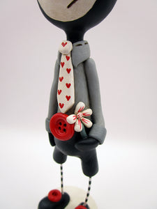 Wacky character LOVE mouse with hearts and a flower Valentines?