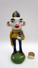 Pop art style MAN holding toy ROBOT misc