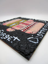 Folk art style MAN painting textured primitive