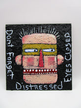 Folk art style MAN painting textured primitive