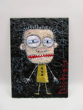 Folk art style STICK MAN "distress" textured painting