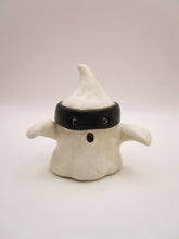 Halloween folk art spooky black masked ghost