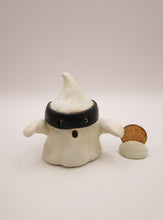 Halloween folk art spooky black masked ghost