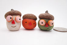 SET of THREE mini acorn topped Halloween pumpkins!