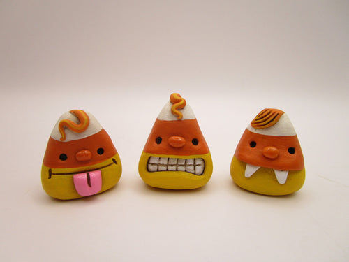 Halloween folk art small silly set of 3 candy corns