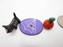 Halloween MINIATURE set with black bone kitty, rug and mini pumpkin