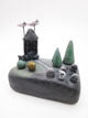 Halloween MINIATURE spooky outdoor scene with ghosts and haunted house