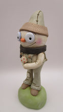 Spring folk art SNOWMAN "finders keepers" series found mushroom