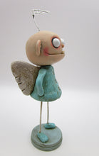 Christmas derelict misfit folk art angel with single tooth and fine crackle finish