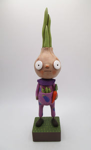 Garden summer folk art ONION man wearing eggplant suit - misc