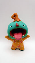 Halloween folk art scary and cute pumpkin man BIG OPEN MOUTH
