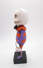 Halloween Skelly Skeleton in striped suit with bow tie