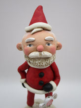 Christmas folk art PAPER CLAY Santa Claus