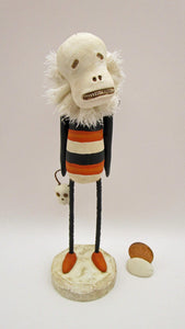 Halloween PAPER CLAY skeleton man with tattered collar