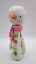 Christmas folk art SNOWMAN pink theme PAPER CLAY