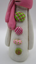 Christmas folk art SNOWMAN pink theme PAPER CLAY