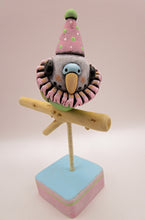 Party parakeet on perch misc bird art