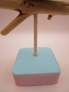 Party parakeet on perch misc bird art