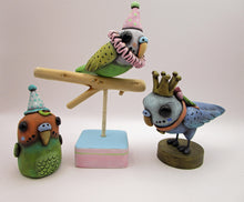Sitting parakeet with party hat misc art